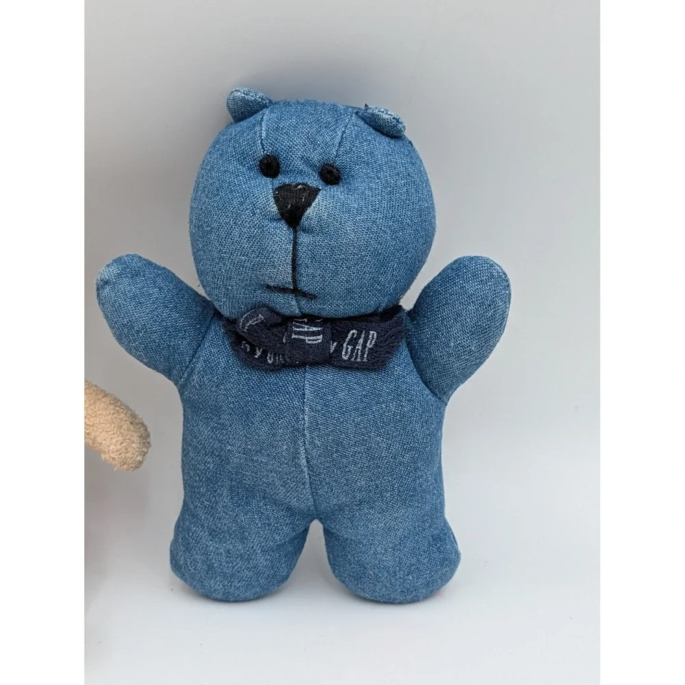 Baby Gap Plush Blue Denim Bear Tan Bunny Rabbit Lot Stuffed Animal